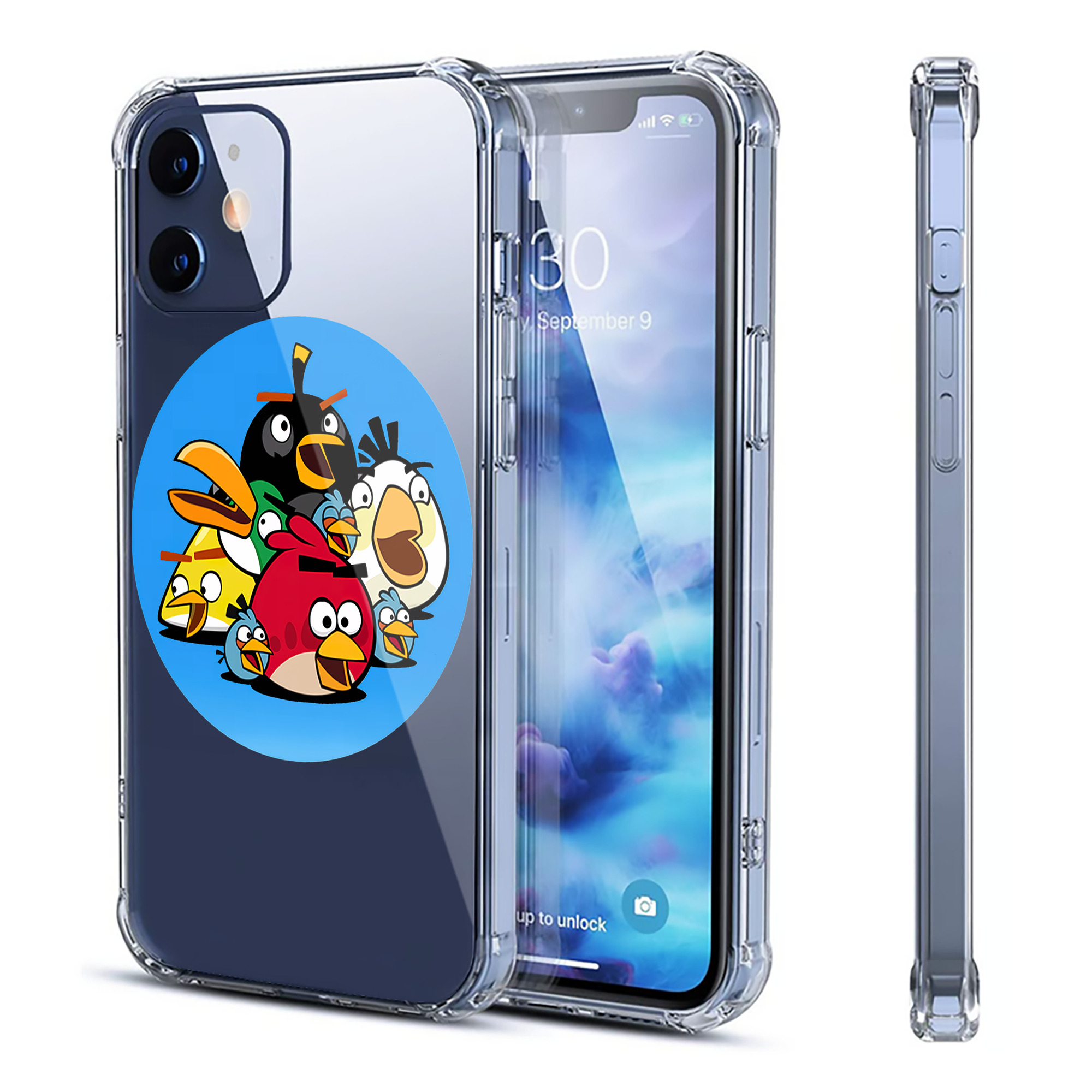 （画像用） Angry Birds アングリーバード 【iPhone 12シリーズ対応】透明スマホケース（クリアソフトケース）